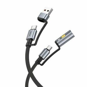 Cablu Date si Incarcare USB-C / USB-A - USB-C / Bricheta HOCO U138, 60W, 1.2m, Negru imagine