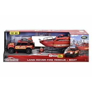 Masina de pompieri Land Rover si Barca de salvare (Rosu) imagine