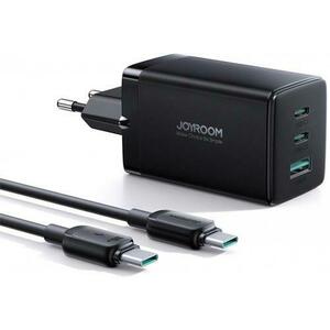 Incarcator Retea Cu Cablu USB-C Joyroom TCG01, 65W, 3.25A, 1 x USB-A - 2 x USB-C (Negru) imagine