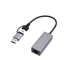 Adaptor de retea Gembird A-USB3AC-LAN-01, USB-A/USB-C (Gri) imagine