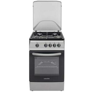 Aragaz NobelTek NLT 5601S/G1, Gaz, 4 arzatoare, Dispozitiv siguranta plita si cuptor (Argintiu/Negru) imagine