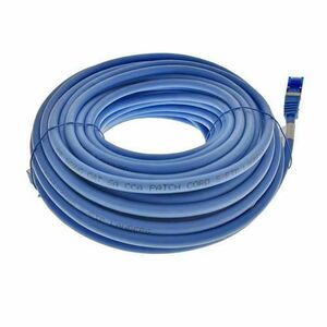 Cablu ecranat S / FTP, Lanberg 42730, cat 6A, mufat 2xRJ45, lungime 20 m, AWG 26, 500 MHz, LSZH, de legatura retea, ethernet, Albastru imagine