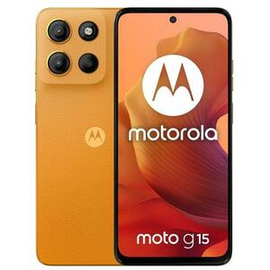 Telefon Mobil Motorola Moto G15, Procesor Mediatek Helio G81 Extreme Octa Core, IPS LCD Capacitive touchscreen 6.72inch, 8GB RAM, 512GB Flash, Camera Duala 50+5MP, Wi-Fi, 4G, Dual Sim, Android (Portocaliu) imagine