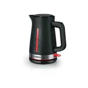 Fierbator de apa Bosch TWK4M223 , 1.7l, filtru de calcar, oprire automata, protecţie împotriva supraincalzirii şi funcționarii fara apa, oprire în momentul ridicarii canii de pe suport (Negru) imagine