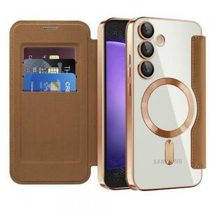 Husa MagSafe pentru Samsung Galaxy S23 FE S711 Techsuit SmartMag Book (Maro) imagine