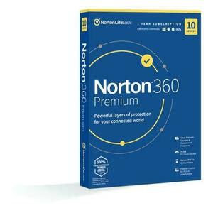 Antivirus Norton 360 Premium, Backup 75GB, 1 User, 10 PC, 1An imagine