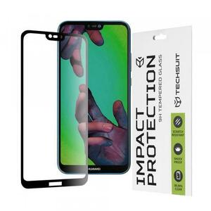 Folie de protectie Ecran Techsuit pentru Huawei P20 Lite, Sticla Securizata, Full Glue, 111D (Transparent/Negru) imagine