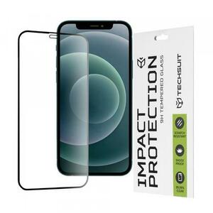 Folie de protectie Ecran Techsuit pentru Apple iPhone 12 Pro Max, Sticla Securizata, Full Glue, 111D (Transparent/Negru) imagine
