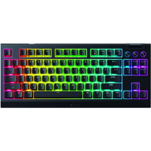 Tastatura Gaming Wireless Razer BlackWidow V4 Tenkeyless HyperSpeed, 2.4G/Bluetooth, Autonomie 980 ore, Chroma RGB (Negru) imagine
