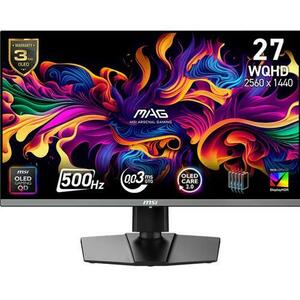 Monitor Gaming QD-OLED MSI 26.5inch MAG 272QP QD-OLED X50, WQHD (2560 x 1440), HDMI, DisplayPort, Pivot, 500 Hz, 0.03 ms (Negru) imagine