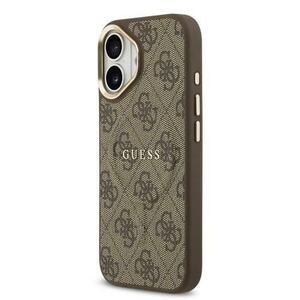 Husa Protectie Spate Guess PU Leather 4G Gold Frame MagSafe pentru Apple iPhone 17 (Maro) imagine