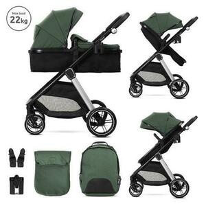 Carucior 2 in 1 Lorelli Aspen, transformabil, set adaptori cos auto inclus, pana la 22 Kg, Verde imagine