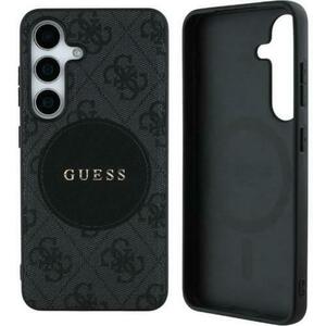 Husa Protectie Spate Guess 4G Round Patch Classic Logo MagSafe pentru Samsung Galaxy S25 Plus (Negru) imagine