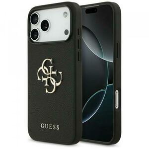 Husa pentru Apple iPhone 17 Pro Max, Guess, 4G Grained Big and Classic Logo, Neagra imagine