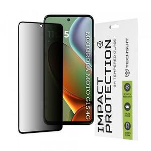 Folie de protectie Ecran Privacy Techsuit pentru Motorola Moto G15 / G15 Power, Sticla Securizata, Full Glue, 111D imagine
