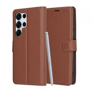 Husa pentru Samsung Galaxy S25 Ultra S938, Techsuit, Leather Folio, Maro imagine