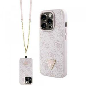 Husa pentru Apple iPhone 15 Pro, Guess, Crossbody 4G Metal Logo, Roz imagine