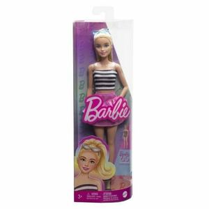 Papusa Barbie Fashionistas - Barbie blonda cu rochita roz si ochelari de soare imagine