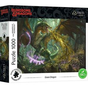 Puzzle Trefl Prime UFT Dungeon & Dragons, Dragonul verde, 1000 piese imagine