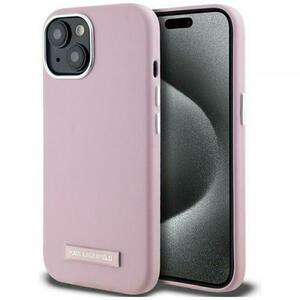 Husa MagSafe pentru Apple iPhone 15, Karl Lagerfeld, FW Metal Plate, Roz imagine