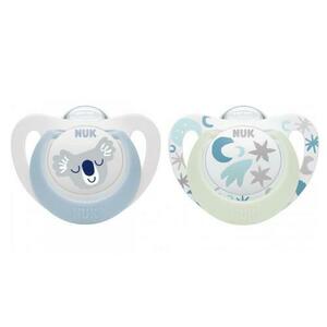 Set 2 suzete Nuk Star Day & Night Silicon, 0-6 luni M1 (Albastru) imagine