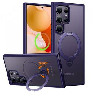 Husa MagSafe pentru Samsung Galaxy S24 Ultra S928, Torras, Ostand Spin, Mov imagine