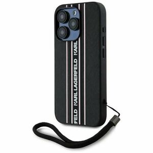 Husa pentru Apple iPhone 15 Pro, Karl Lagerfeld, Saffiano Athleisure Stripes with Strap, Roz imagine