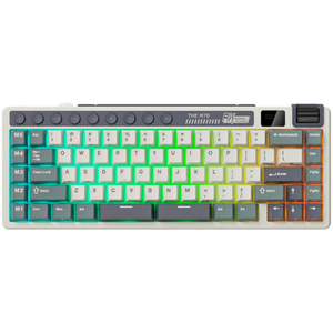 Tastatura Gaming Royal Kludge RK-M70, Beige switch, iluminare RGB, Wired, Wireless 2.4Gzh, Bluetooth (Multicolor) imagine