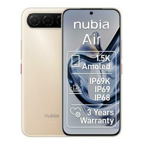 Telefon Mobil ZTE nubia Air, Procesor Unisoc T8300 Octa-Core, Ecran AMOLED 6.78inch, 8GB RAM, 256GB Flash, Camera Duala 50+2MP, Wi-Fi, 5G, Dual Sim, Android (Auriu) imagine