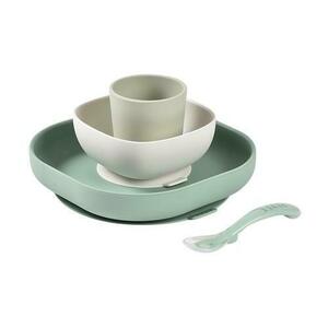 Set de masa silicon Beaba Sage Green, 4 piese, Verde imagine