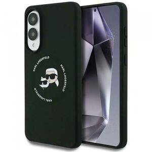 Husa MagSafe pentru Samsung Galaxy S25 Edge S937, Karl Lagerfeld, Silicone Double Heads, Neagra imagine