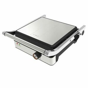 Gratar electric Vivax SM-2000X, 2000 W, Incalzire rapida, Termostat, Deschidere 90 si 180 grade, Suprafata anti-aderenta (Inox/Negru) imagine