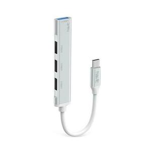 Hub USB-C multiplu 4 in 1 HAVIT HB41, 4 USB A, Viteza transfer date 5 Gbps (Argintiu) imagine