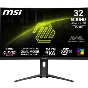 Monitor Gaming Rapid VA LED MSI MAG 31.5inch 321CUPDF, UHD (3840 x 2160), HDMI, DisplayPort, Ecran curbat, 320 Hz, 0.5 ms (Negru) imagine
