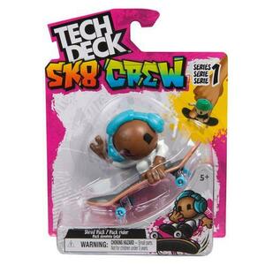 Set Tech Dech Sk8 Crew - Placa si figurina 9.6 cm, Casti albastre imagine