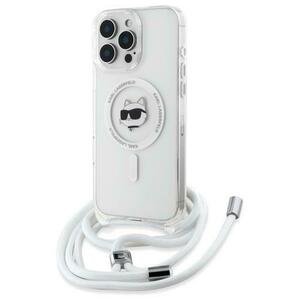 Husa MagSafe pentru Apple iPhone 16, Karl Lagerfeld, IML Crossbody Choupette's Head with Strap, Transparenta imagine
