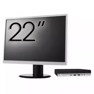 Pachet Calculator Refurbished HP ProDesk 400 G4 Mini PC, Intel Core i5-8500T 2.10 - 3.50GHz, 8GB DDR4, 256GB SSD + Monitor 22inch imagine