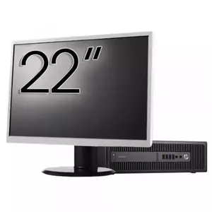 Pachet PC Refurbished HP ProDesk 600 G2 SFF, Intel Core i3-6100 3.70GHz, 8GB DDR4, 120GB SSD + 500GB HDD + Monitor 22inch imagine