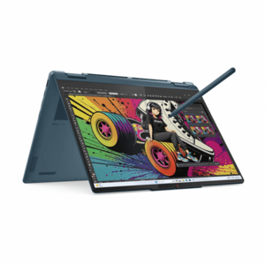 Laptop 2in1 Lenovo Yoga 7 14AKP10 (Procesor AMD Ryzen™ AI 7 350 (16M Cache, up to 5.0 GHz) 14inch 2.8K OLED 120Hz Touch, 32GB LPDDR5X, 1TB SSD, AMD Radeon 860M, Win 11 Pro, Albastru) imagine