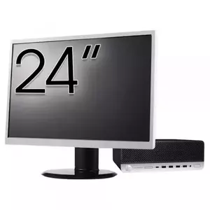 Pachet Calculator refurbished HP ProDesk 600 G3 SFF, Intel Core i5-6500 3.20GHz, 8GB DDR4, 256GB SSD + Monitor 24" imagine