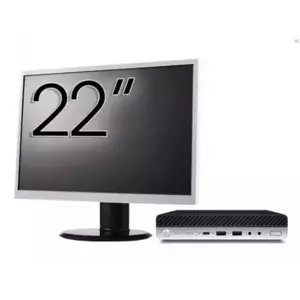 Pachet Calculator Refurbished HP EliteDesk 800 G3 Mini PC, Intel Core i7-7700T 2.90 - 3.80GHz, 8GB DDR4, 256GB SSD, Wi-Fi + Monitor 22 Inch + Windows 10 Home imagine