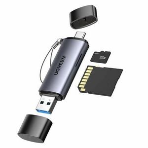 Cititor de carduri Ugreen CM185-50706, USB-C/USB-A, SD, microSD (Gri) imagine