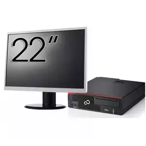 Pachet Calculator Refurbished Fujitsu Esprimo D756 Desktop, Intel Core i5-6500 3.20GHz, 8GB DDR4, 240GB SSD, DVD-ROM + Monitor 22 Inch imagine