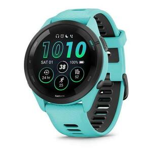 Smartwatch Garmin Forerunner 265, GPS, 46mm, Ecran AMOLED 1.3inch, Bluetooth, Wi-Fi, ANT+, Autonomie 13 zile, Monitorizre avansata activitati, 5 ATM (Albastru/Negru) imagine