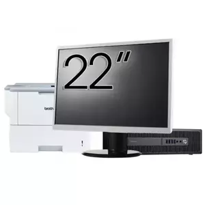 Pachet PC refurbished HP ProDesk 600 G2 SFF, Intel Core i5-6500 3.20GHz, 8GB DDR4, 120GB SSD + 500GB HDD + Monitor 22" & Imprimanta Brother HL-L6300DW imagine