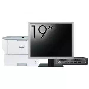 Pachet Calculator refurbished HP Prodesk 600 G2 Mini PC, Intel Core i5-6500T 2.50GHz, 8GB DDR4, 256GB SSD + Monitor 19" & Imprimanta Brother HL-L6300DW imagine