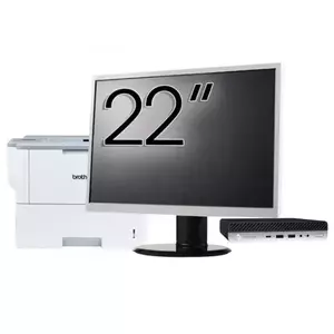 Pachet Calculator refurbished HP ProDesk 600 G3 Mini PC, Intel Core i5-6500T 2.50GHz, 8GB DDR4, 512GB SSD + Monitor 22" & Imprimanta Brother HL-L6300DW imagine