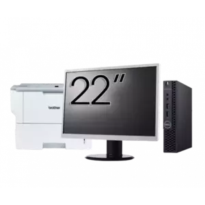 Pachet Calculator refurbished DELL OptiPlex 3060 MiniPC, Intel Core i3-8100T 3.10GHz, 8GB DDR4, 256GB SSD + Monitor 22" + Imprimanta Brother HL-L6300DW imagine