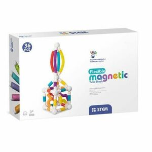 Set de construcție magnetic cu tuburi flexibile Bufnitel, 36 piese imagine