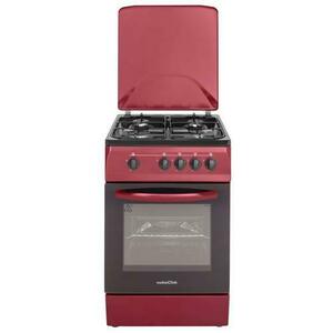 Aragaz NobelTek NLT 1065BD/G1, Gaz, 4 arzatoare, Dispozitiv siguranta plita si cuptor, 50 x 60 cm (Rosu) imagine